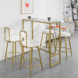 SoBuy Bartisch FSB34, mit goldenem Metallrahmen günstig online kaufen
