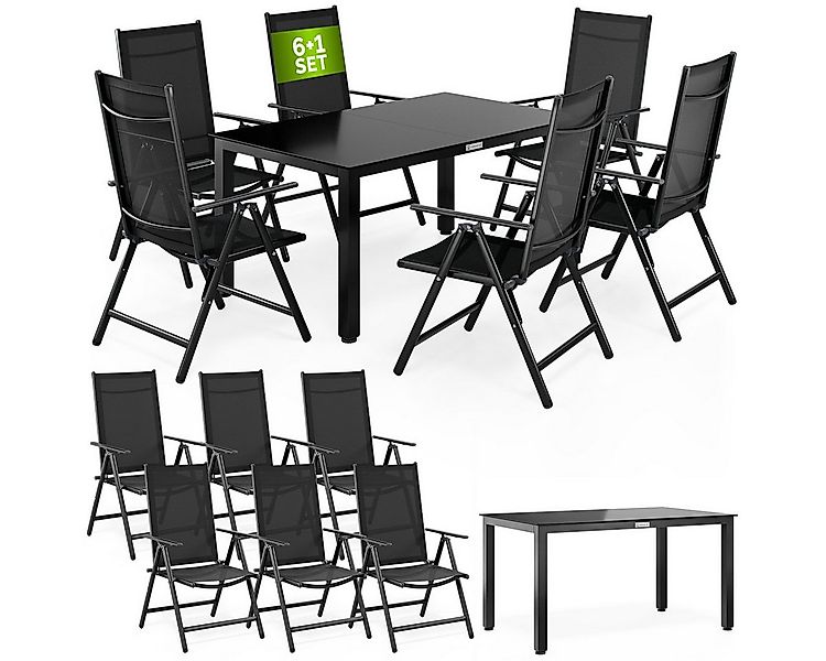 Casaria Garten-Essgruppe Bern, (7-tlg), Aluminium 5mm Sicherheitsglas Stühl günstig online kaufen