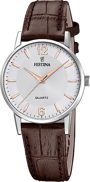 Festina Quarzuhr F20691/2, Armbanduhr, Damenuhr, Lederarmband, analog günstig online kaufen