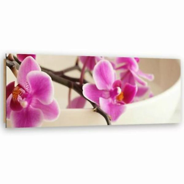 FEEBY® Kunst Rosa Orchidee Leinwandbilder bunt Gr. 120 x 40 günstig online kaufen