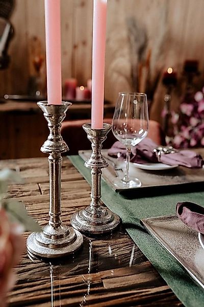 MichaelNoll Kerzenständer 2er Set Kerzenständer Silber Deko Stabkerzen - H günstig online kaufen