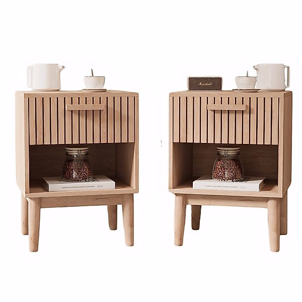 FUROKOY Nachttisch aus Holz, Nachtschrank für günstig online kaufen