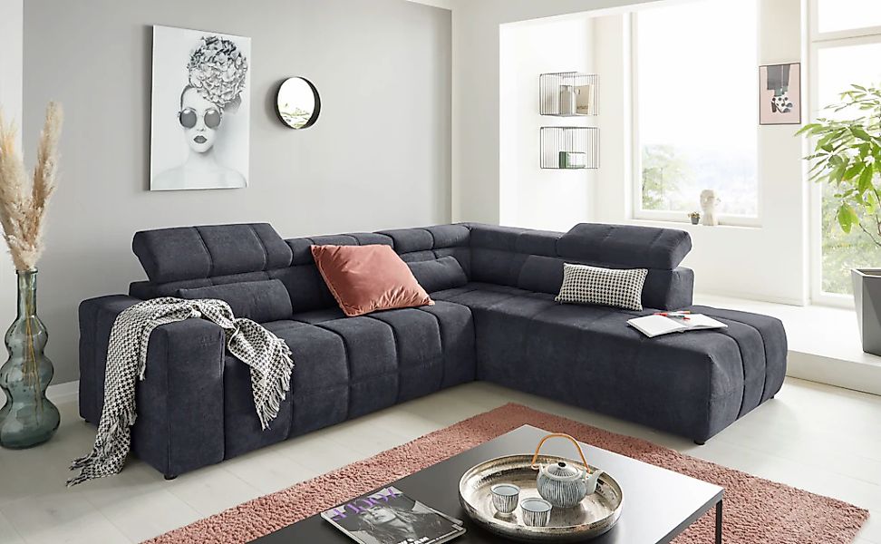 DOMO collection Ecksofa "Cunelli tolle Sitznähte als Designelement, fester günstig online kaufen