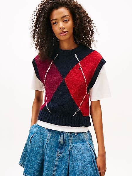 Tommy Jeans Pullunder "TJW ARGYLE SWEATER VEST" Argyle Strickmuster, Strick günstig online kaufen