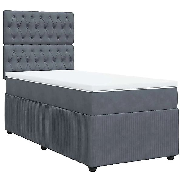 vidaXL Boxspringbett mit Matratze Dunkelgrau 90x190 cm Samt 3294521 günstig online kaufen