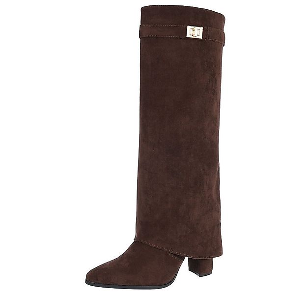 Ital-Design Elegante Stiefel mit raffinierten Details für Damen High-Heel-S günstig online kaufen