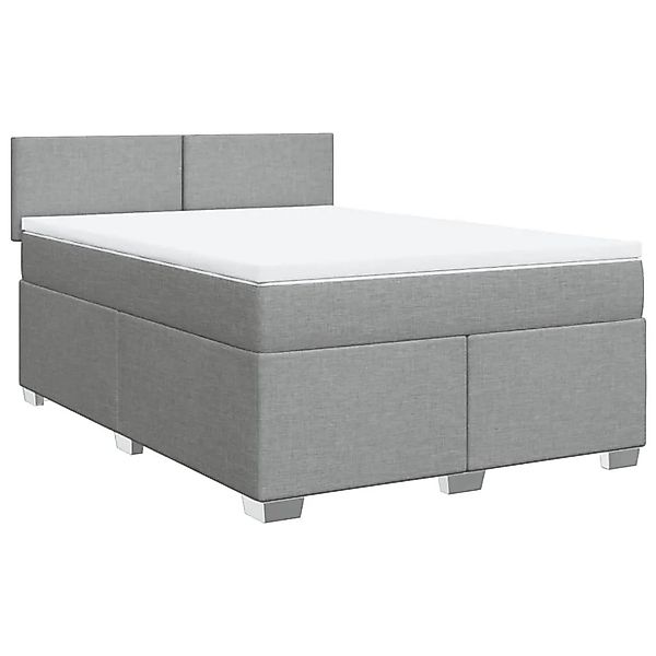 vidaXL Boxspringbett mit Matratze Hellgrau 160x200 cm Stoff 3288232 günstig online kaufen