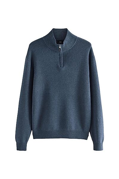 Next Strickpullover Regular Fit Premium Einfarbiger Troyer (1-tlg) günstig online kaufen