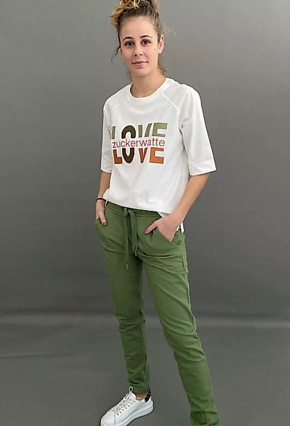 Zuckerwatte T-Shirt mit Frontprint und aufwendiger Stickerei, aus 100% Baum günstig online kaufen