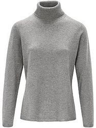 Rollkragen-Pullover aus Schurwolle und Kaschmir Peter Hahn grau günstig online kaufen