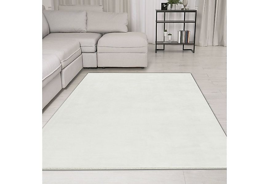 TeppichHome24 Teppich Moderner Teppich hoch und weich in schönem schneeweiß günstig online kaufen