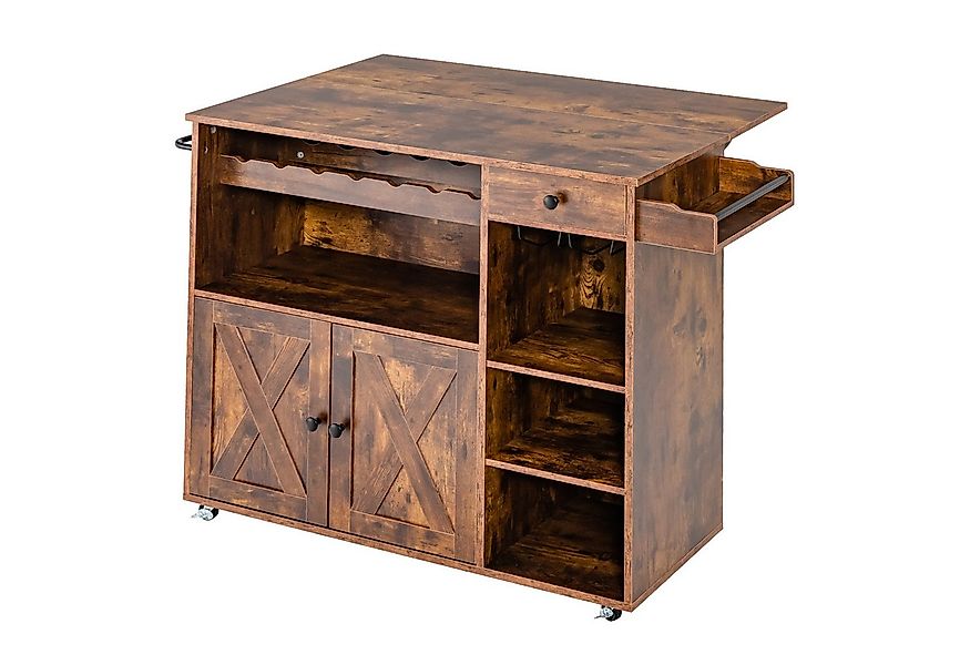 COSTWAY Küchenwagen, mit klappbarer Arbeitsplatte, Schublade & Regal, rollb günstig online kaufen