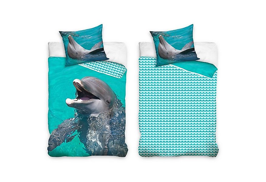 MTOnlinehandel Bettwäsche Delfin 135x200 + 80x80 cm, 100 % Baumwolle, Renfo günstig online kaufen
