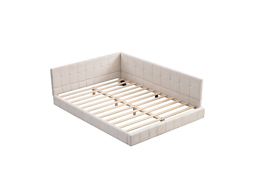 SOFTWEARY Polsterbett mit Lattenrost und gepolstertem Kopfteil (140x200 cm) günstig online kaufen