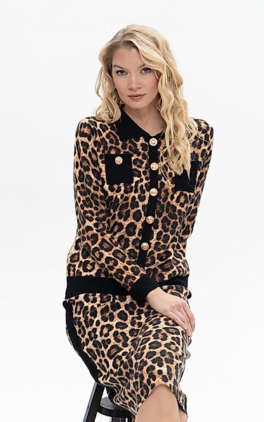 Passioni Cardigan Jacke im Animalprint günstig online kaufen