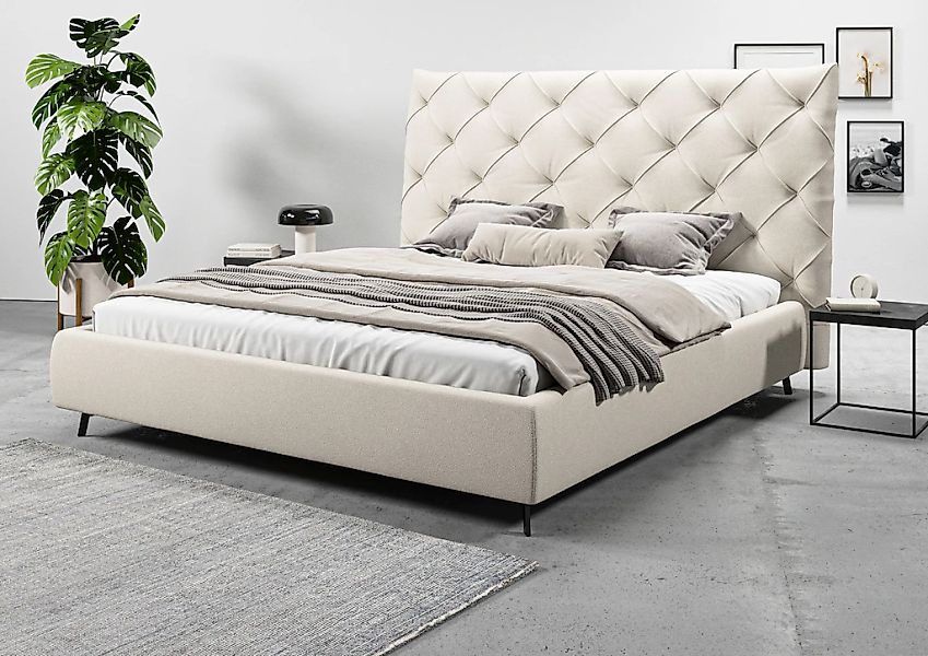 Home affaire Polsterbett "Maxime, in 4 Breiten bis 200cm, auch in Leder" Ko günstig online kaufen