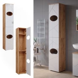 Vicco Hochschrank Irma, Goldkraft Eiche/Weiß Hochglanz, günstig online kaufen