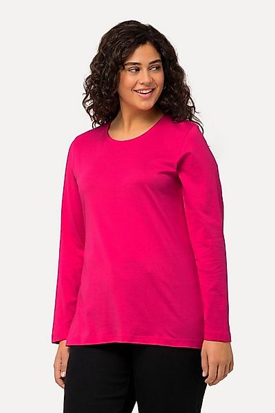 Ulla Popken T-Shirt Shirt Slim Rundhalsausschnitt Langarm günstig online kaufen