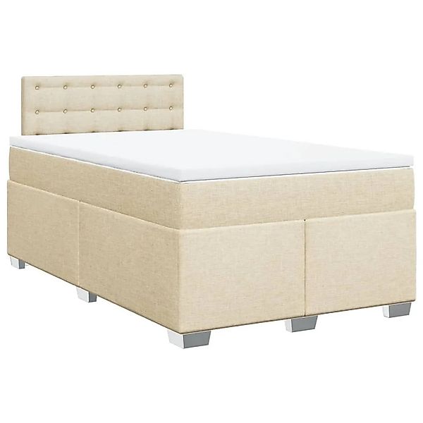 vidaXL Boxspringbett mit Matratze Creme 120x200 cm Stoff 3285874 günstig online kaufen