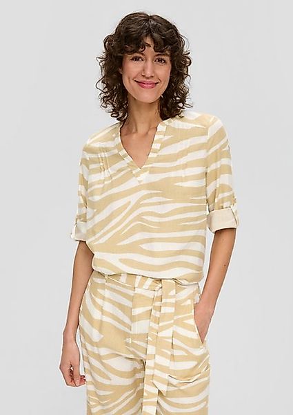 s.Oliver Druckbluse aus Leinen und mit 3/4 Arm günstig online kaufen