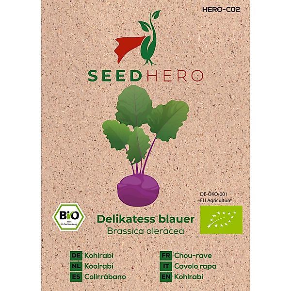 Seedhero BIO Kohlrabi Delikatess Blauer Samen günstig online kaufen