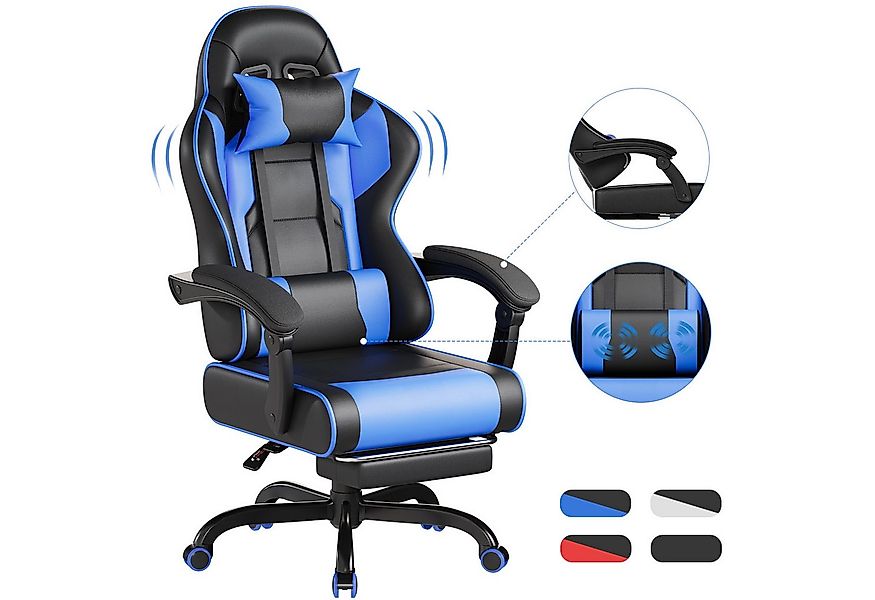HOMALL Gaming-Stuhl Massage-Spielstuhl, Bürostuhl mit Fußstütze, ergonomisc günstig online kaufen