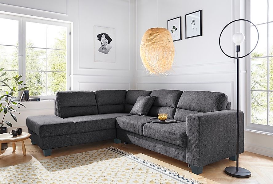 TRENDMANUFAKTUR Ecksofa "Chamber, zeitlos&modern, hoher Sitzkomfort, Breite günstig online kaufen