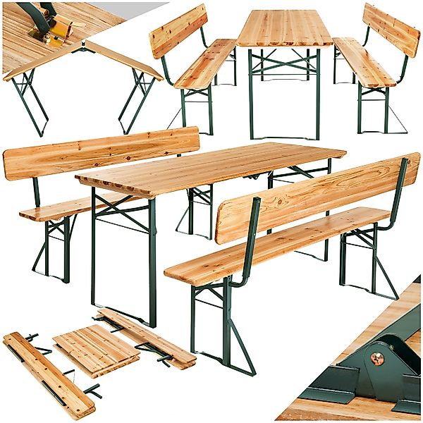 tectake Bierzeltgarnitur Festzeltgarnitur Franz II, 3-teilig, klappbar, mit günstig online kaufen