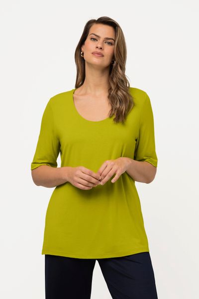 Ulla Popken T-Shirt T-Shirt vorne doppellagig günstig online kaufen