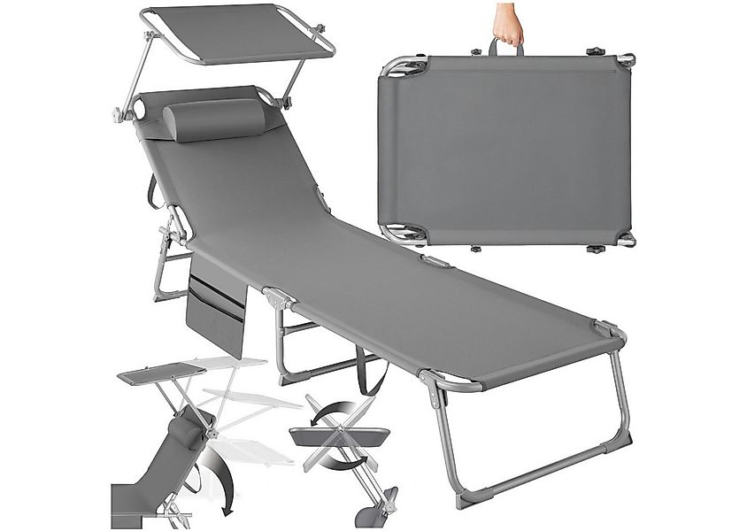 tectake Gartenliege Sonnenliege, 1 St., Äußerst komfortable, klappbare Sonn günstig online kaufen