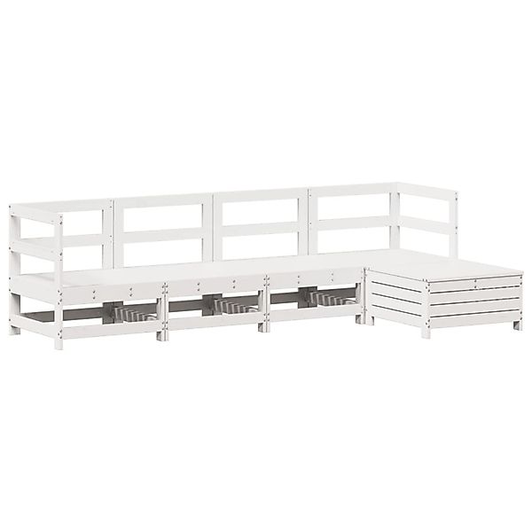 vidaXL 5-Tlg Garten-Sofagarnitur Weiß Massivholz Kiefer 3250837 günstig online kaufen