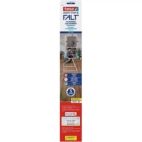 Tesa® Fliegengitter-Tür Falt faltbarer Alu-Rahmen Weiß günstig online kaufen