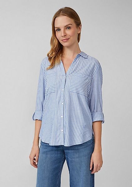 s.Oliver Langarmbluse Bluse Streifenbluse mit aufgesetzten Taschen günstig online kaufen