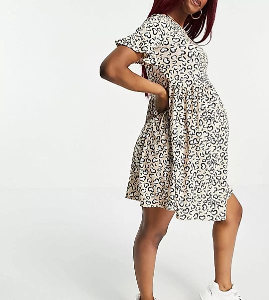 Flounce Maternity – Extrem übergroßes Hängerkleid mit Rüschenärmeln und Her günstig online kaufen