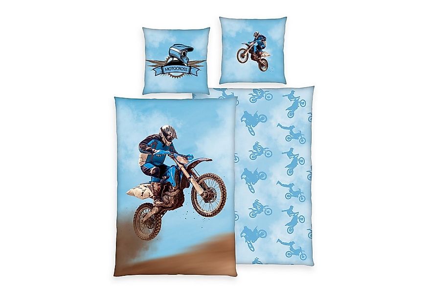 Herding Kinderbettwäsche Motocross Bettwäsche Set 2tlg. 135x200 cm 100% Mic günstig online kaufen