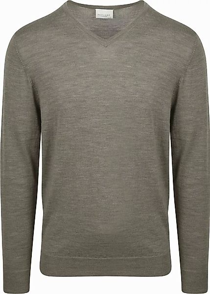 Profuomo Pullover V-Neck Merinowolle Grün - Größe M günstig online kaufen