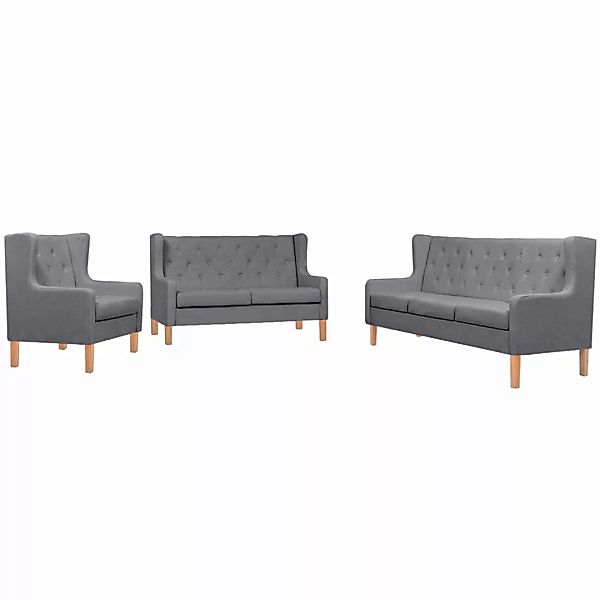 Sofa-set 3-tlg. Stoff Grau günstig online kaufen