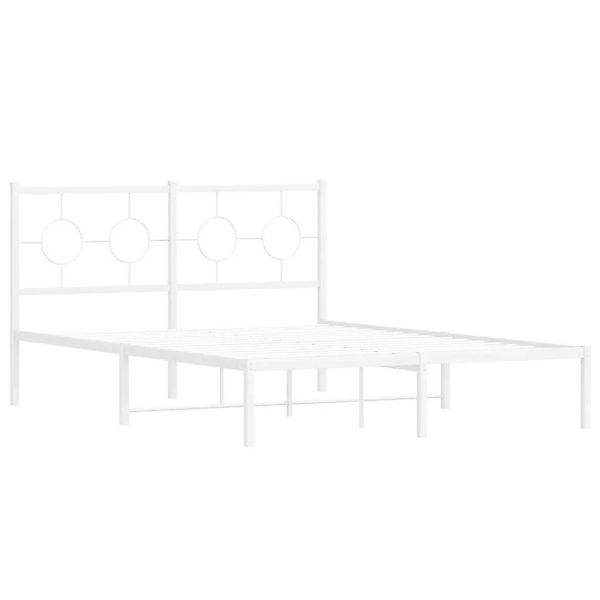 vidaXL Bettgestell mit Kopfteil Metall Weiß 140x200 cm 376276 günstig online kaufen