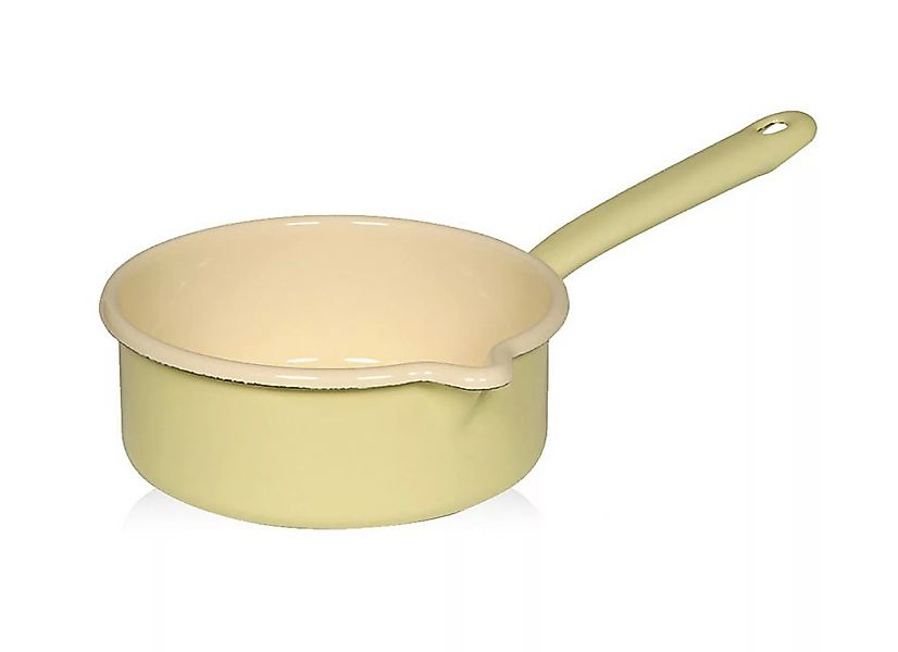 Riess Stielkasserolle mit großem Ausguß Emaille Pastell Gelb 16cm günstig online kaufen