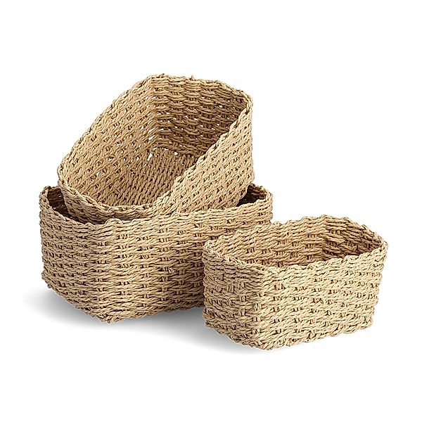 Zeller Aufbewahrungskorb-Set natur Papiergeflecht günstig online kaufen