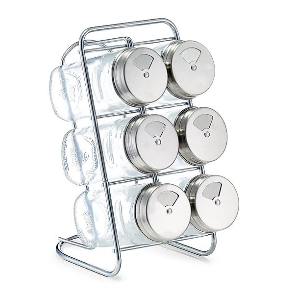 Zeller Present Gewürzregal Gewürzständer-Set, 7-tlg., Glas/Edelstahl günstig online kaufen