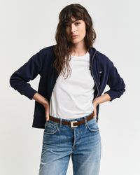 Gant Kapuzensweatjacke "SHIELD ZIP HOODIE" Grafische GANT-Stickerei auf der günstig online kaufen