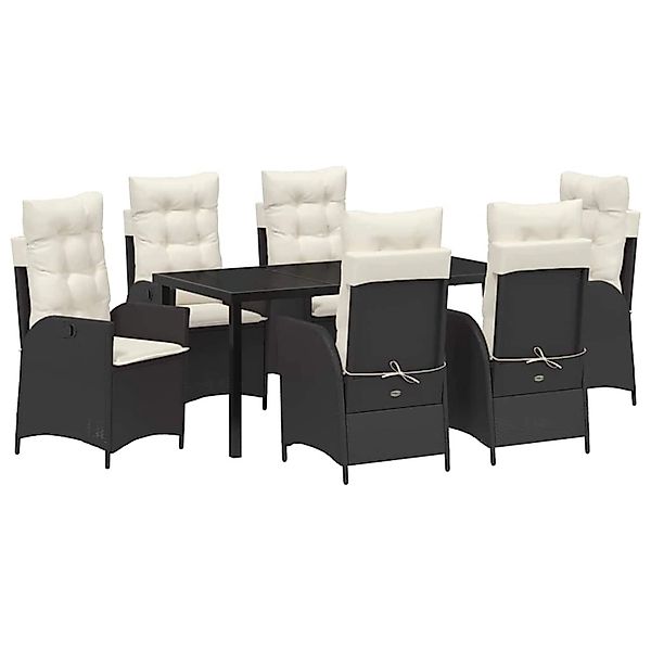 vidaXL Garten Essgruppe 7-Tlg Schwarz Poly Rattan 3380481 günstig online kaufen