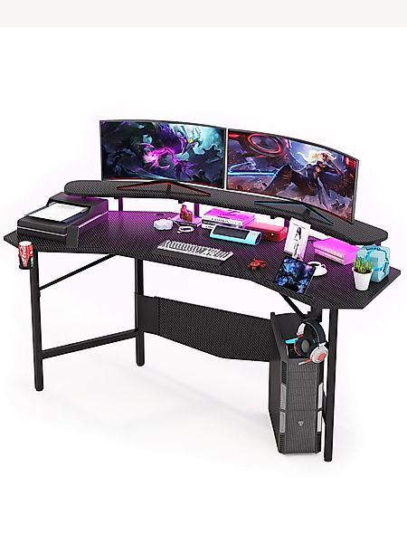 TWSOUL Gamingtisch Gamingtisch, LED-Gamingtisch, 180x60 cm, günstig online kaufen