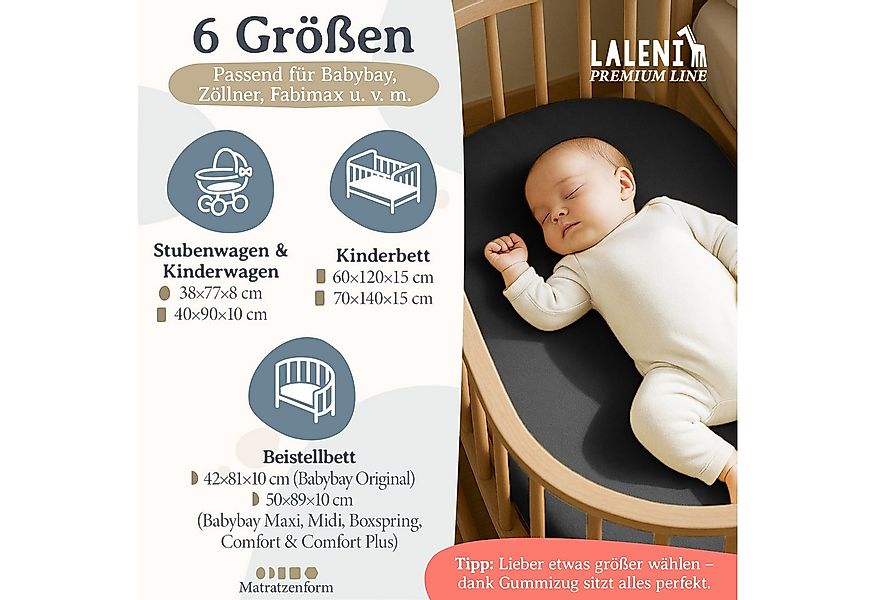 Laleni Spannbettlaken Premium für Beistellbett - Atmungsaktives Spannbetttu günstig online kaufen