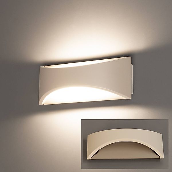 LED-Wandleuchte Rio, greige/sandfarben, Breite 23 cm, Metall günstig online kaufen