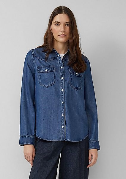 s.Oliver Langarmbluse Bluse Denimshirt mit seidigem Touch günstig online kaufen