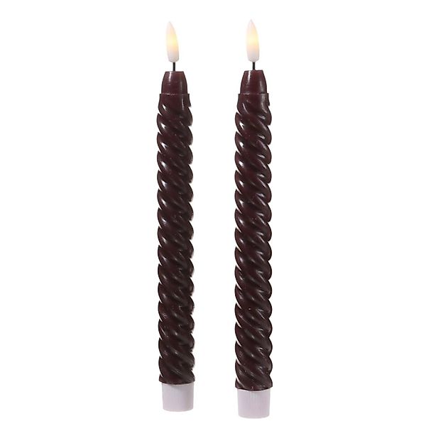 Marelida LED Stabkerzen Twist Tafelkerzen Gedreht Echtwachs Flackernd 25cm günstig online kaufen