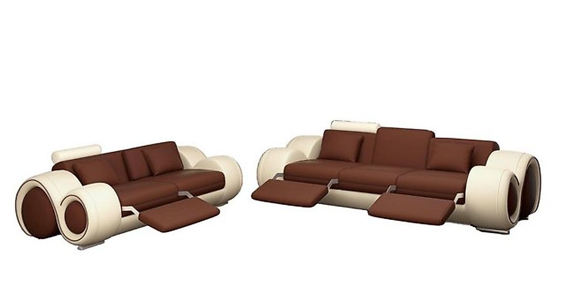 JVmoebel Sofa Sofagarnitur Design Couch 3+2 Set Polster Leder Sofa Wohnzimm günstig online kaufen