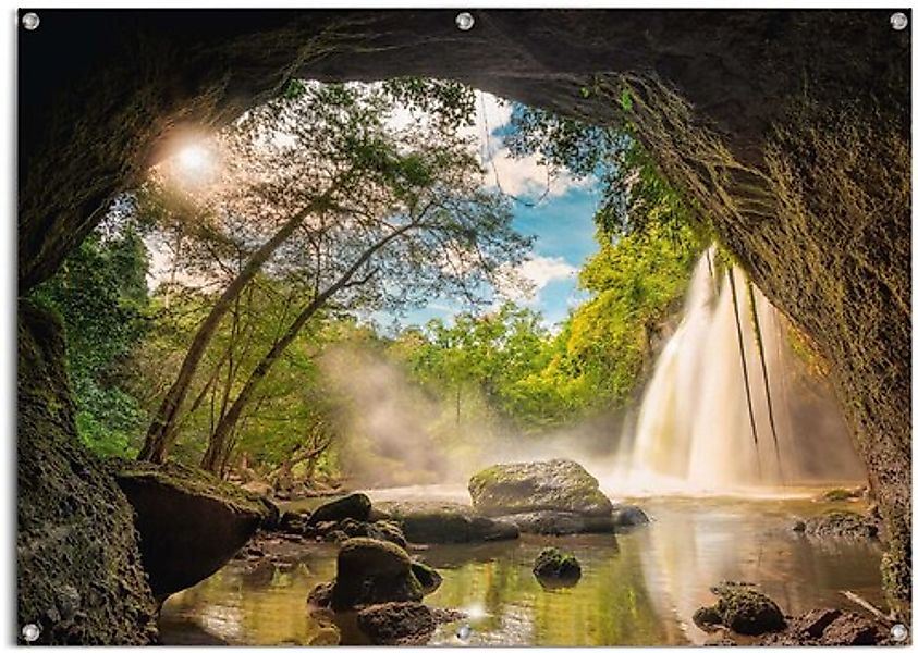 Reinders Poster "Steinhöhle", leichtes und wasserfestes Gartenposter für de günstig online kaufen